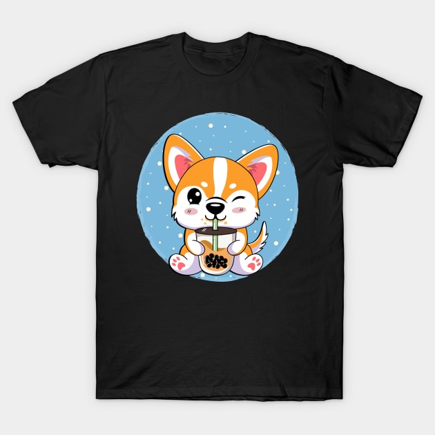 Corgi Boba Tea Bubble T-Shirt by AlexDesigner89